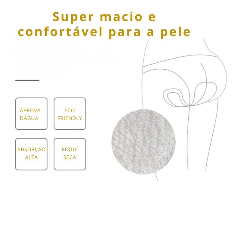 Absorvente higiênico reutilizável de bambú orgânico - fluxo intenso kit 10 unidades - Cuidarte Integral