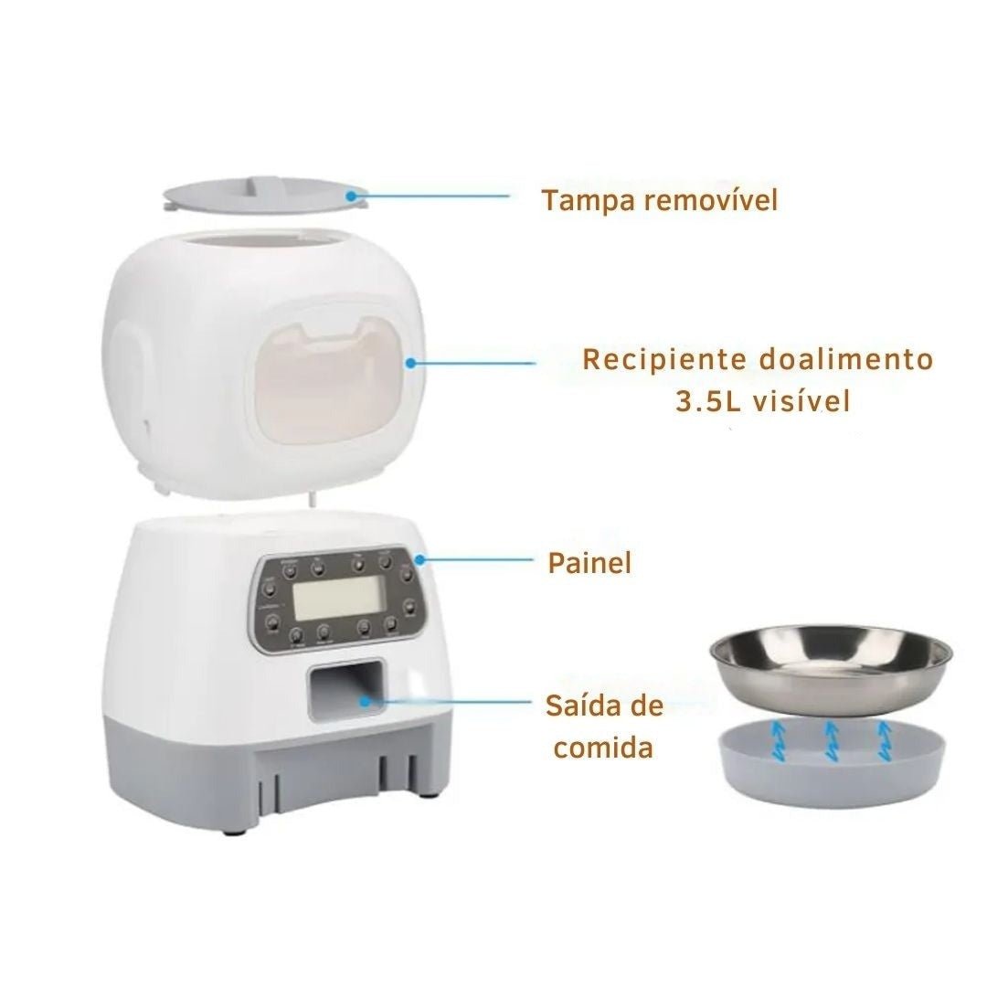 Alimentador Pet cães e gatos digital 3.5L WIFI