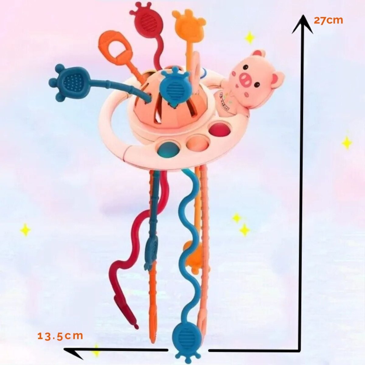 Brinquedo educativo sensorial Montessori 5 em 1 para o bebê - 0 - 3 anos - Cuidarte Integral