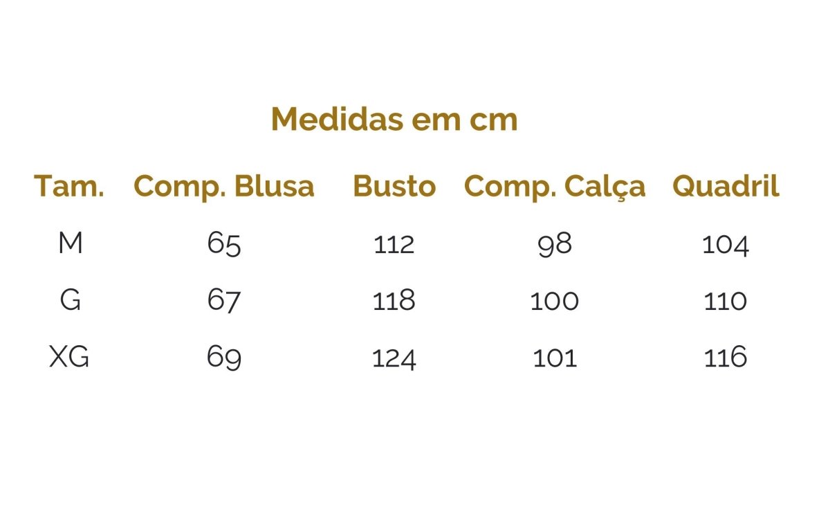 Conjunto de pijama feminino camisa e calça 100% algodão - Cuidarte Integral