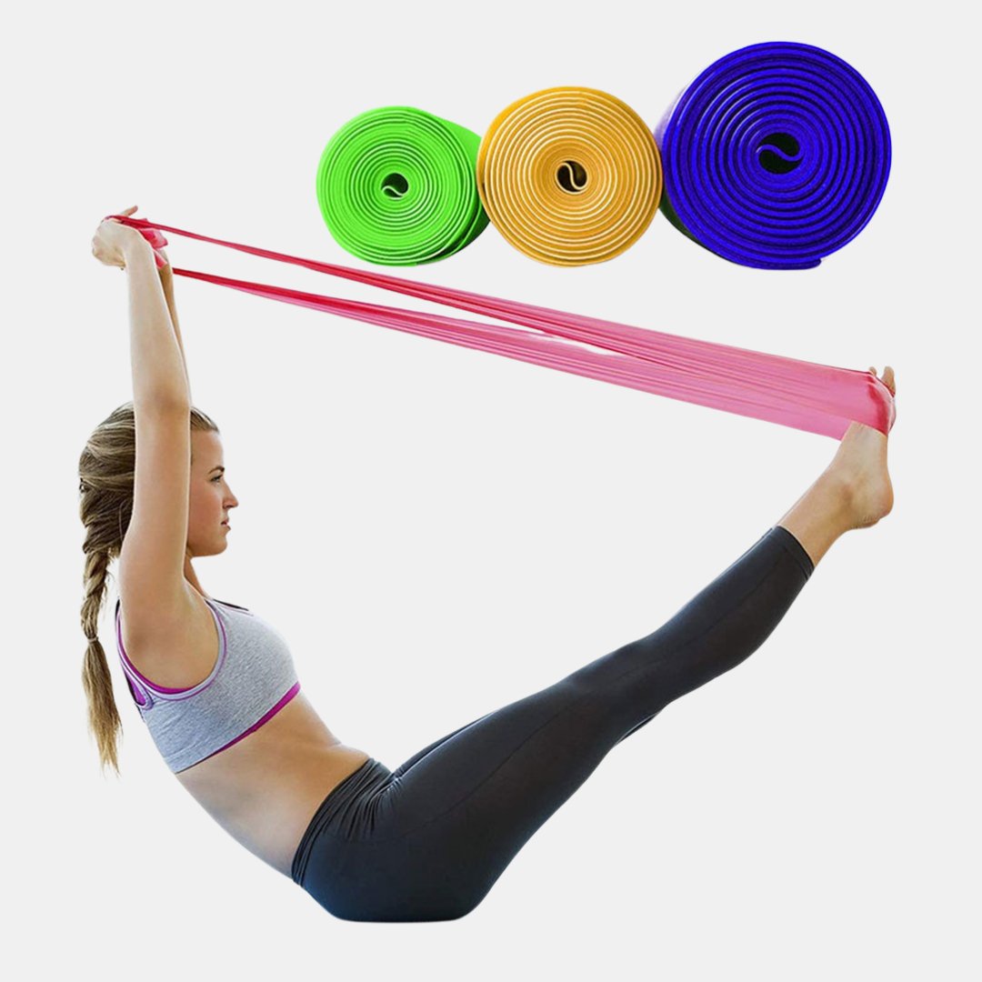 Faixas de Resistência Yoga de borracha natural treino pilates fitness - Cuidarte Integral