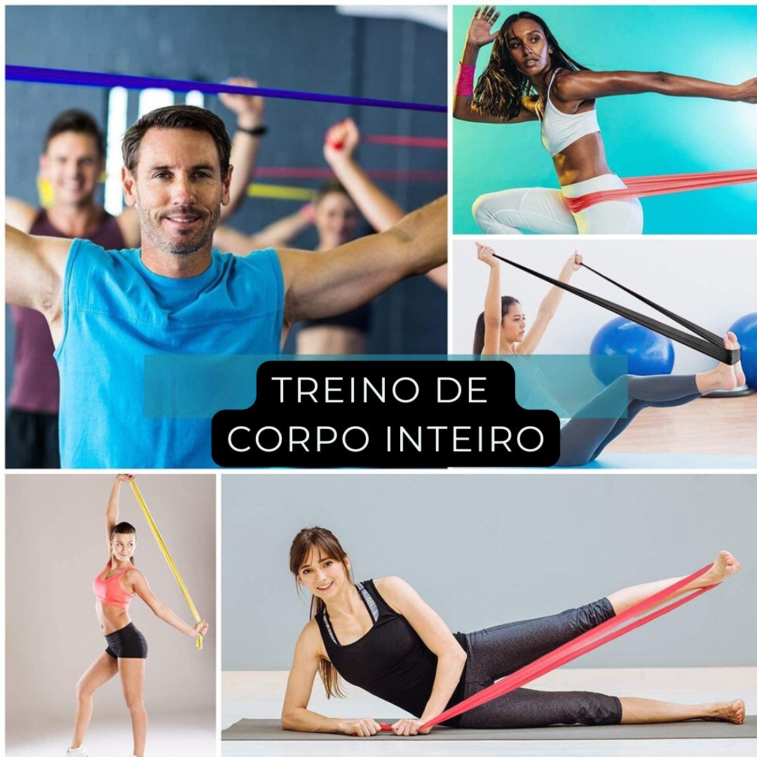Faixas de Resistência Yoga de borracha natural treino pilates fitness - Cuidarte Integral