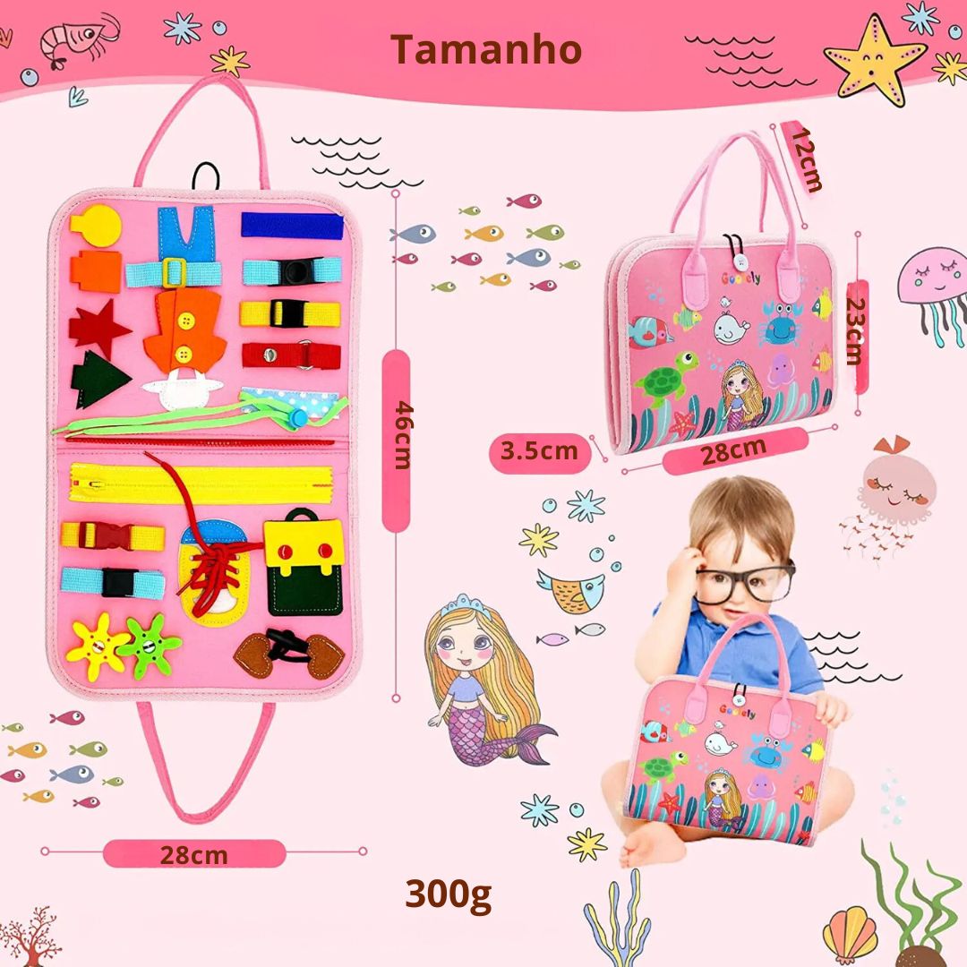 Kit brinquedo educativo sensorial montessori para viagens - 1 a 3 ANOS - Cuidarte Integral