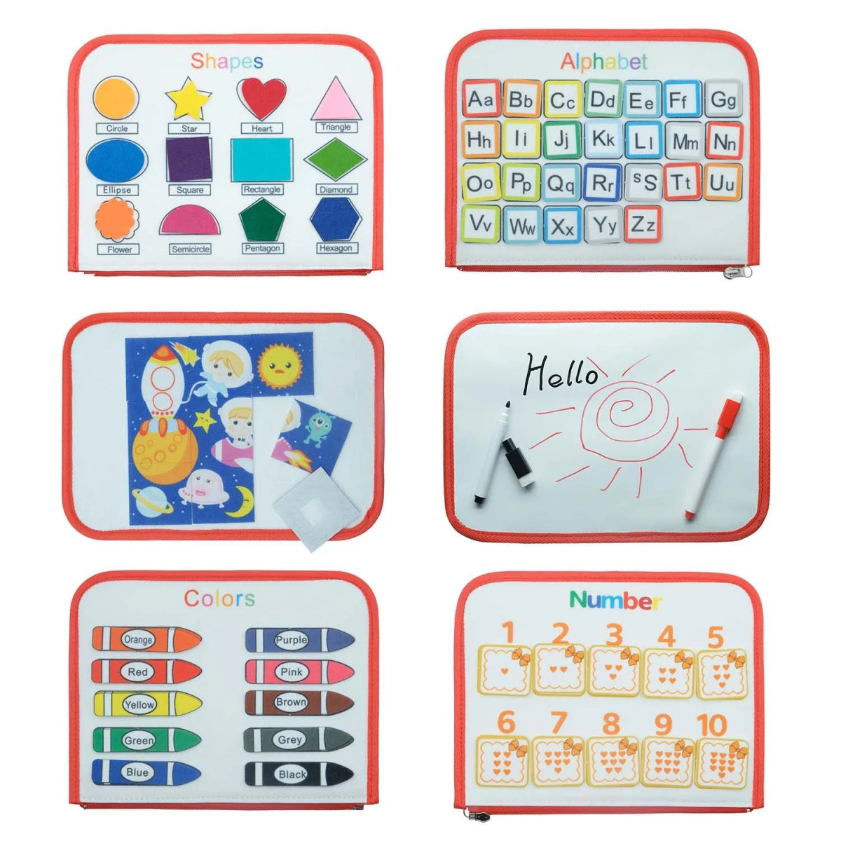 Kit brinquedo educativo sensorial montessori para viagens - 1 a 3 ANOS - Cuidarte Integral