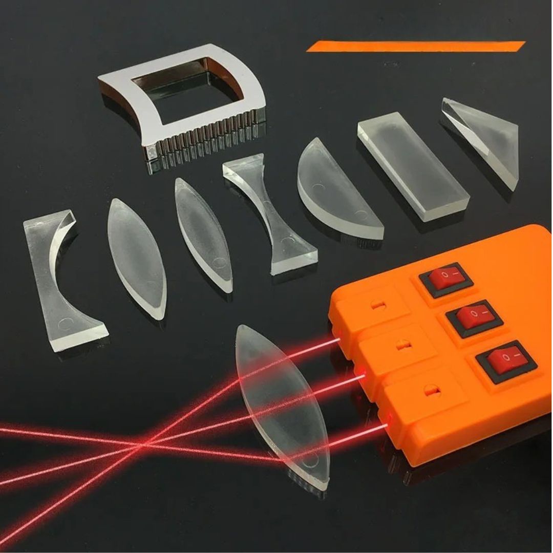 Kit Educacional de Óptica Geométrica – Experimentos de Refração e Reflexão da Luz para Ensino de Física - Cuidarte Integral