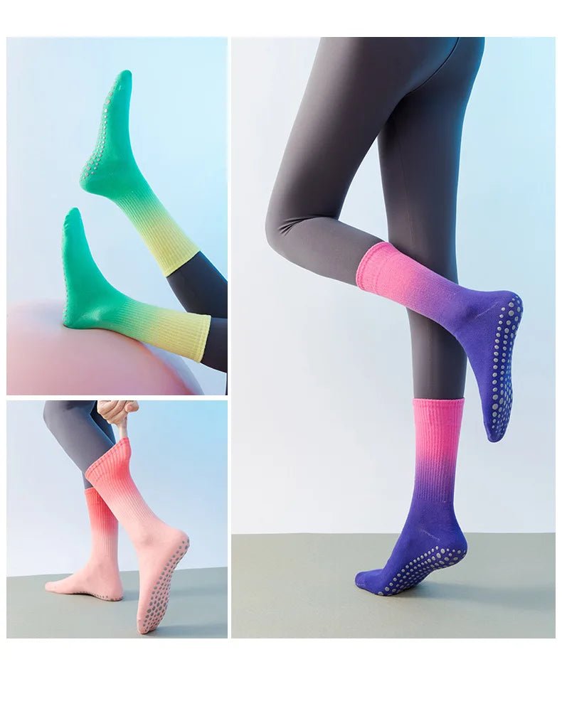 Meias esportivas femininas de algodão antiderrapante - Cuidarte Integral