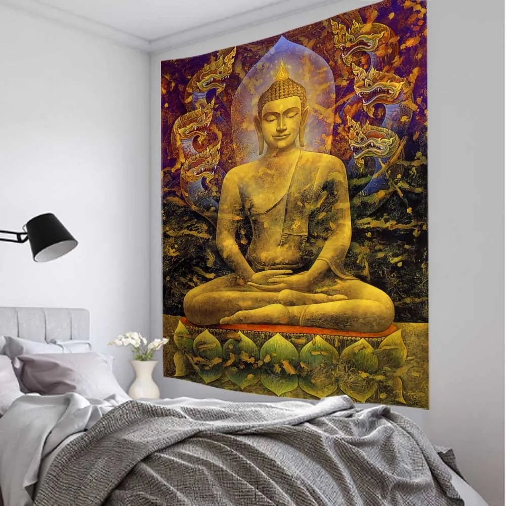 Tapeçaria indiana decorativa Buda meditativo - Cuidarte Integral