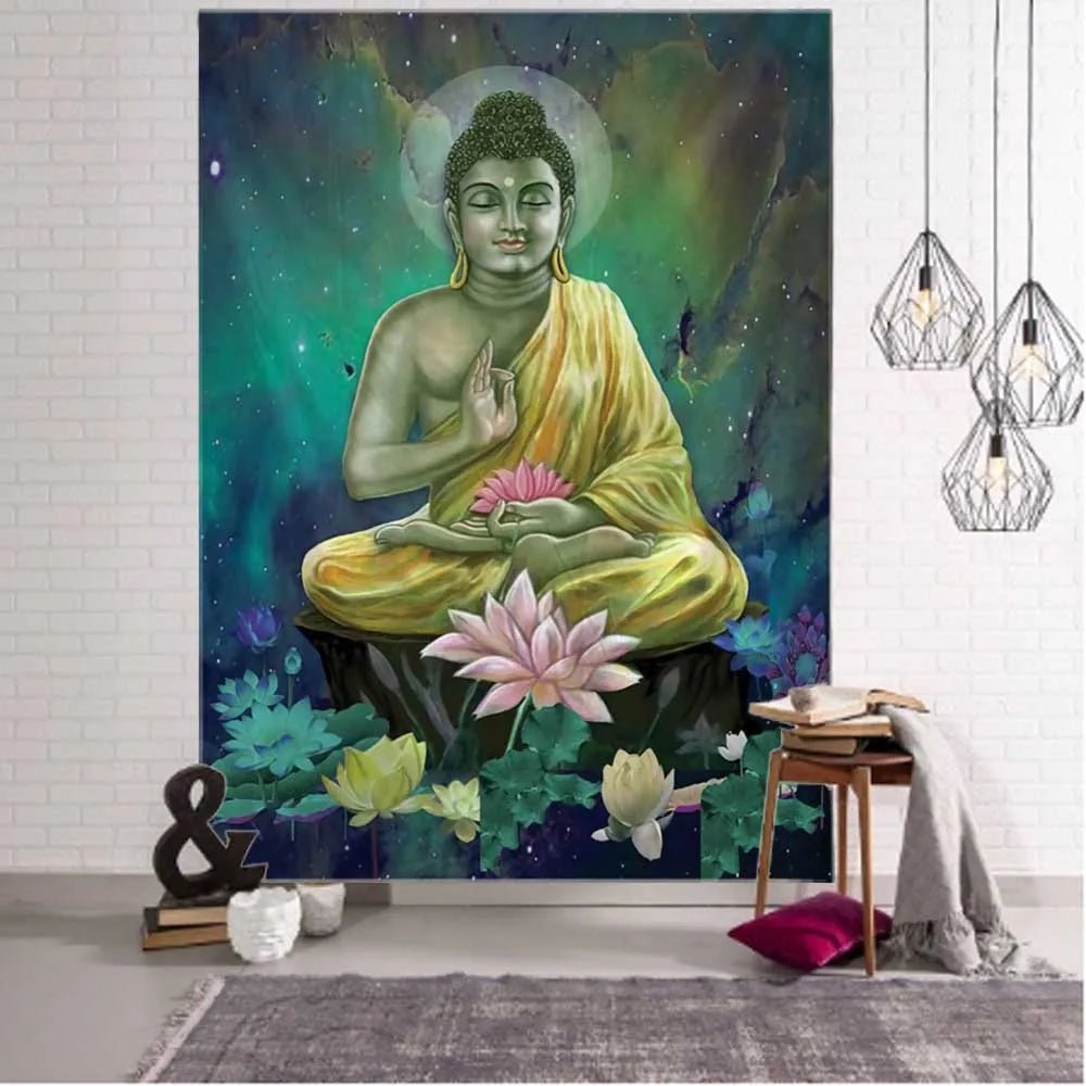 Tapeçaria indiana decorativa Buda meditativo - Cuidarte Integral
