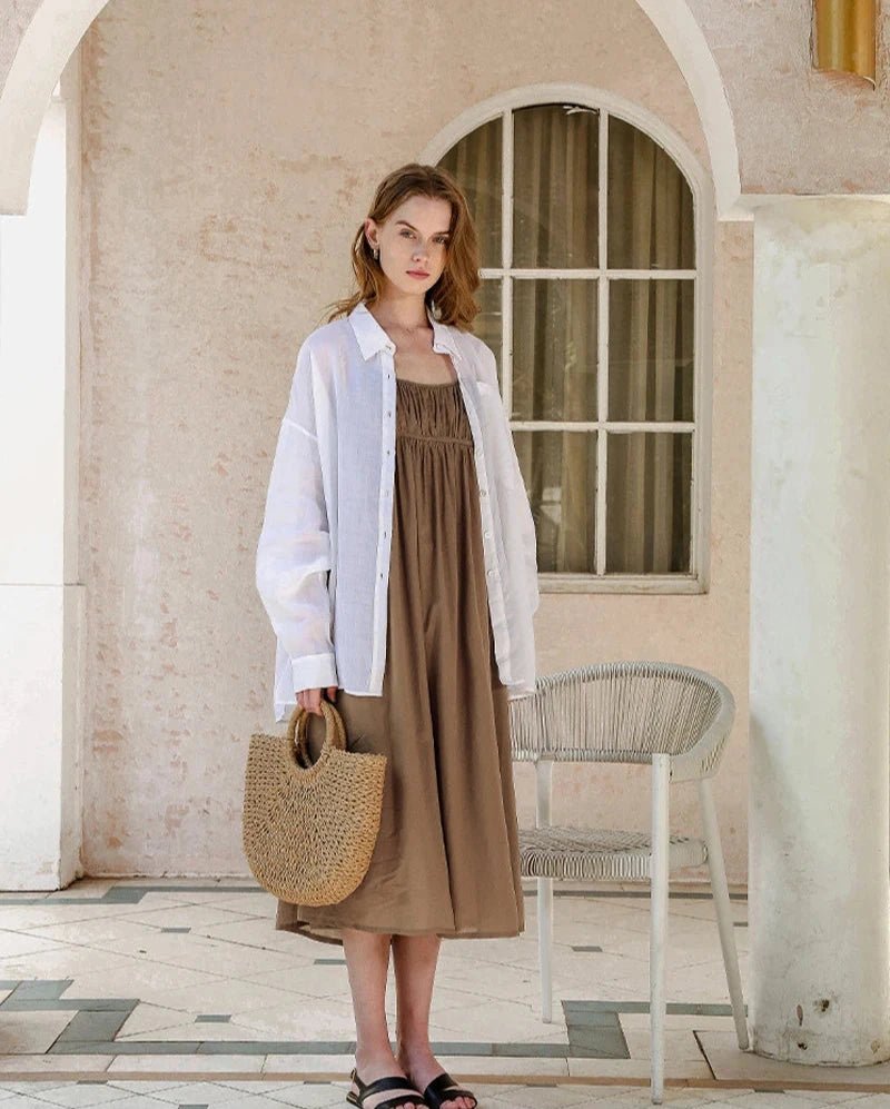 Vestido feminino 100% algodão boho chic tamanho único - Cuidarte Integral