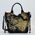 Bolsa Feminina Bordada Estilo Oriental com Pavão Dourado e Alça Dupla