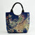 Bolsa Feminina Bordada Estilo Oriental com Pavão Dourado e Alça Dupla