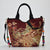 Bolsa Feminina Bordada Estilo Oriental com Pavão Dourado e Alça Dupla