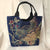 Bolsa Feminina Bordada Estilo Oriental com Pavão Dourado e Alça Dupla