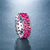 Anel feminino Coração Rosa de zircônia prata 925