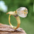 Anel flor de cristal prata 925 com ou sem banho de ouro 18K - Cuidarte Integral