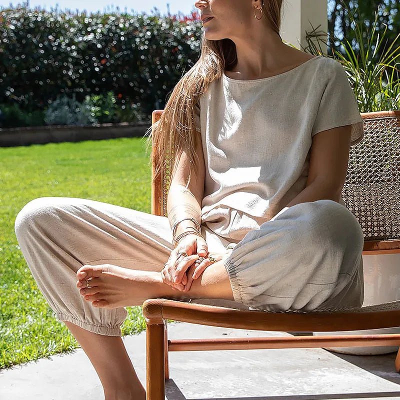 Blusa feminina boho chic 100% linho - Cuidarte Integral