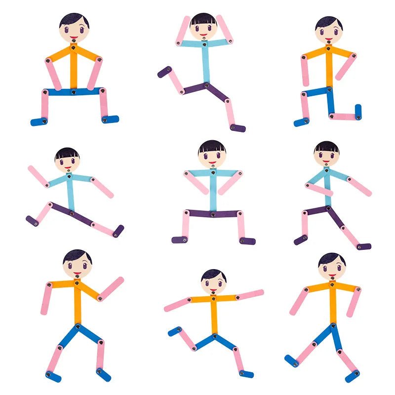 Boneco jogo de movimentos educativo montessori - 3 a 12 anos - Cuidarte Integral