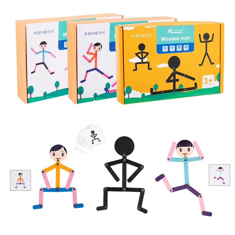 Boneco jogo de movimentos educativo montessori - 3 a 12 anos - Cuidarte Integral