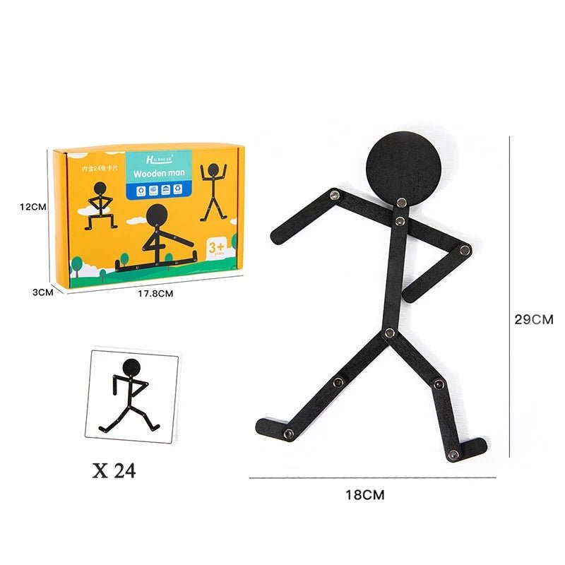 Boneco jogo de movimentos educativo montessori - 3 a 12 anos - Cuidarte Integral