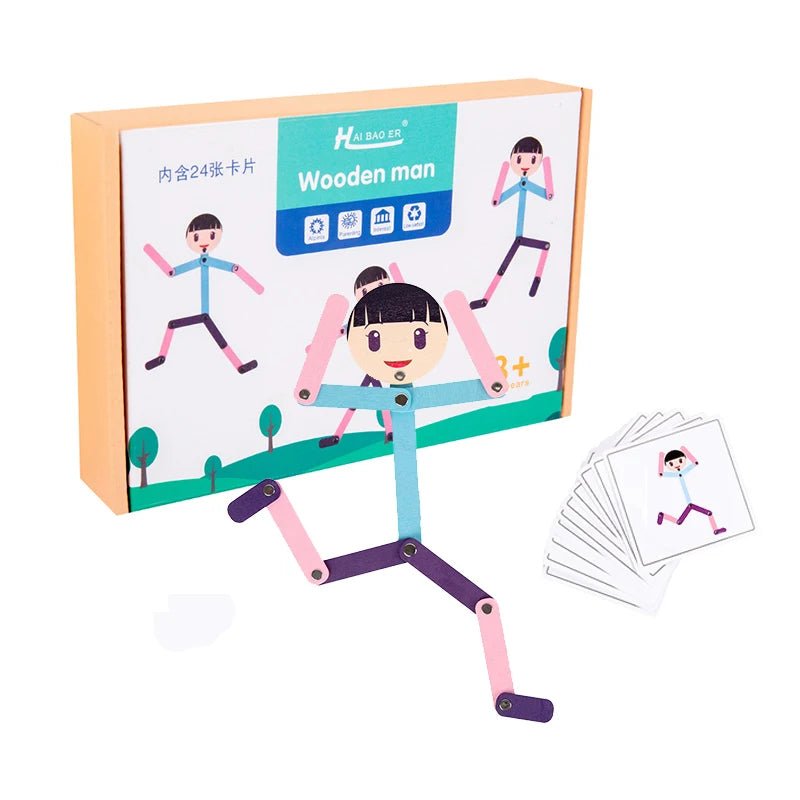 Boneco jogo de movimentos educativo montessori - 3 a 12 anos - Cuidarte Integral