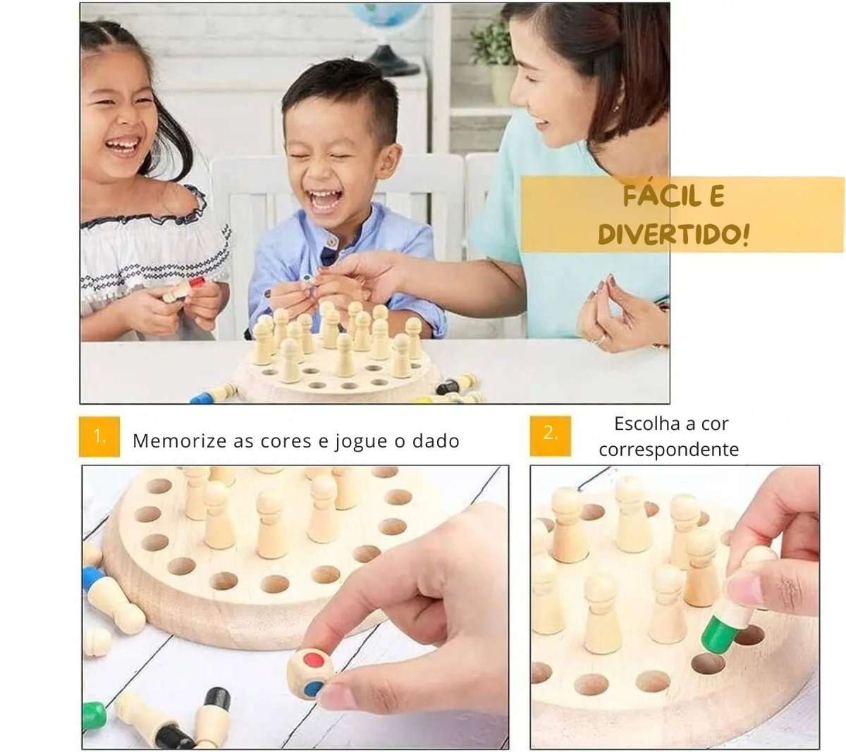 Brinquedo educacional montessori tabuleiro jogo da memoria 3 a 14 anos - Cuidarte Integral