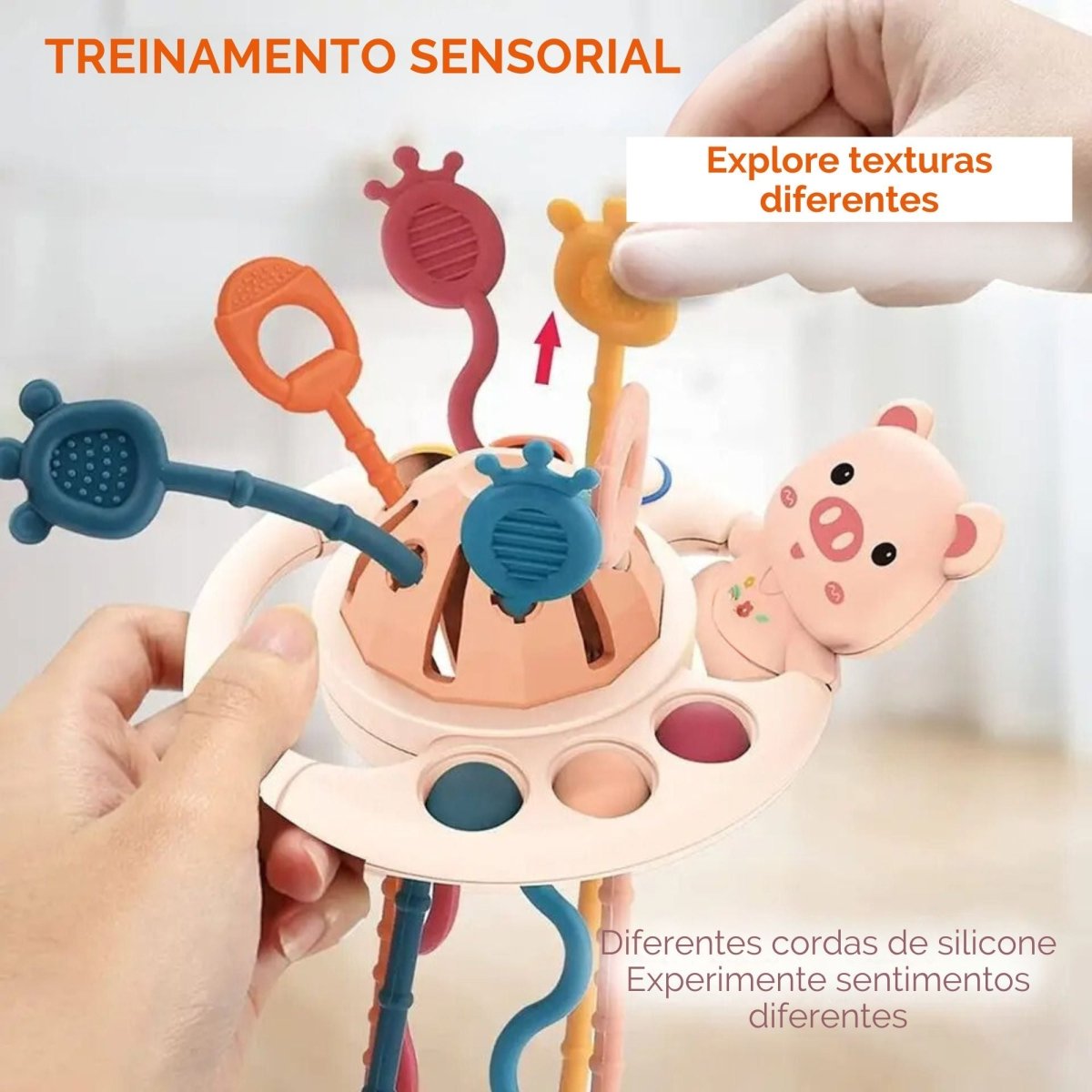 Brinquedo educativo sensorial Montessori 5 em 1 para o bebê - 0 - 3 anos - Cuidarte Integral