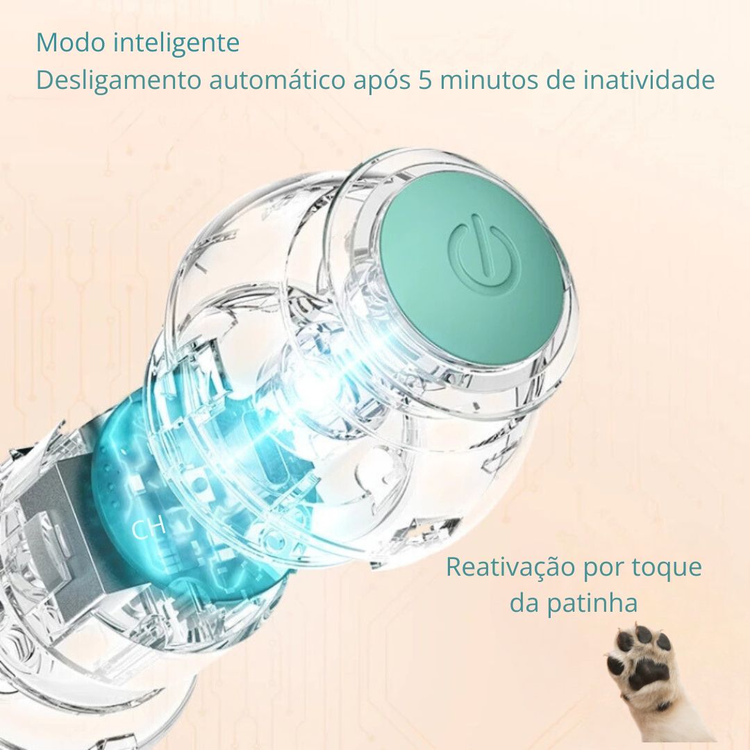 Brinquedo interativo bolinha rolante automática para gatos - Cuidarte Integral
