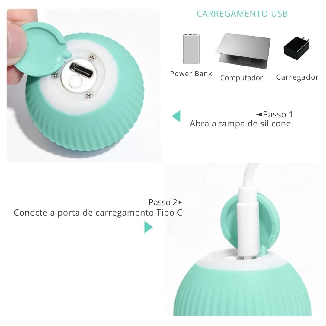 Brinquedo interativo bolinha rolante automática para gatos - Cuidarte Integral