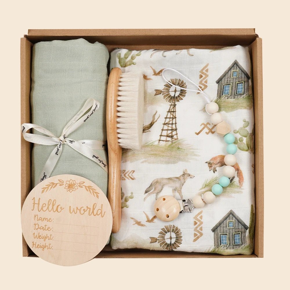 Caixa de boas vindas recém nascido eco - friendly - 5 itens - Opção 01 - Cuidarte Integral