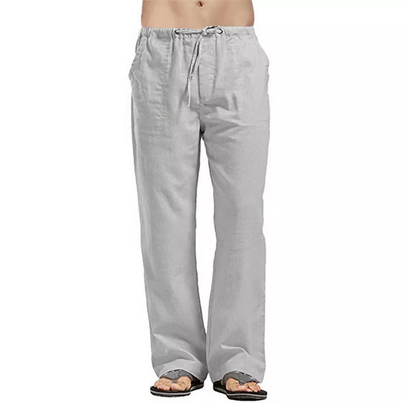 Calça masculinha de linho corte reto estilo casual várias cores - Cuidarte Integral