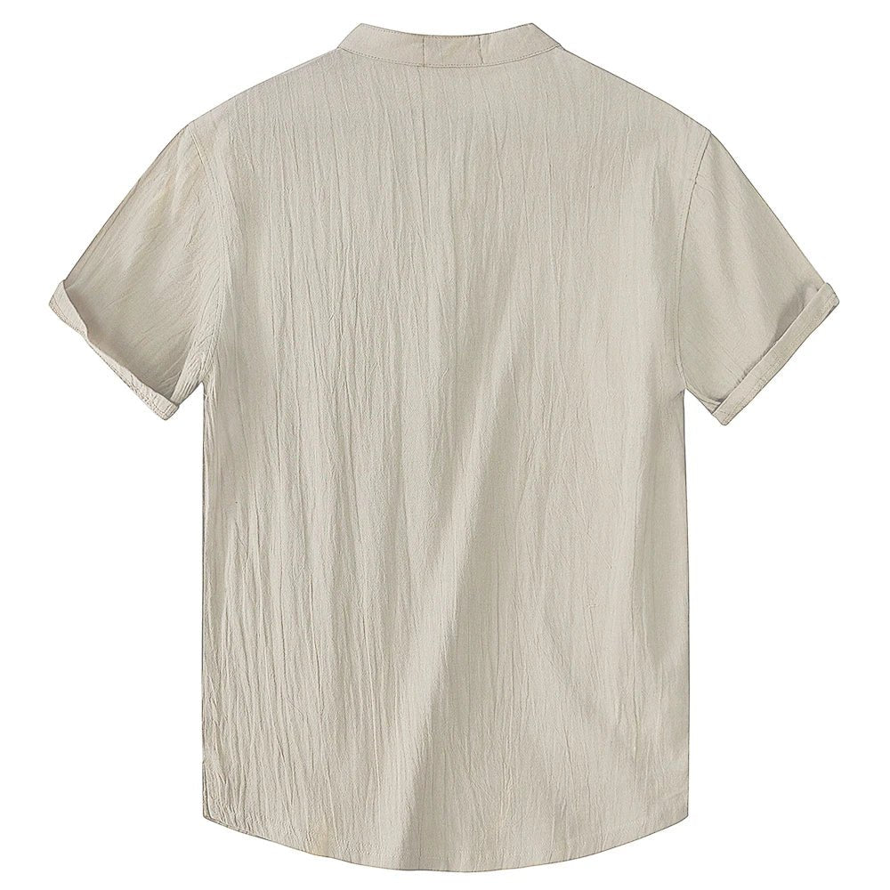 Camisa masculina manga curta de linho e algodão - Cuidarte Integral