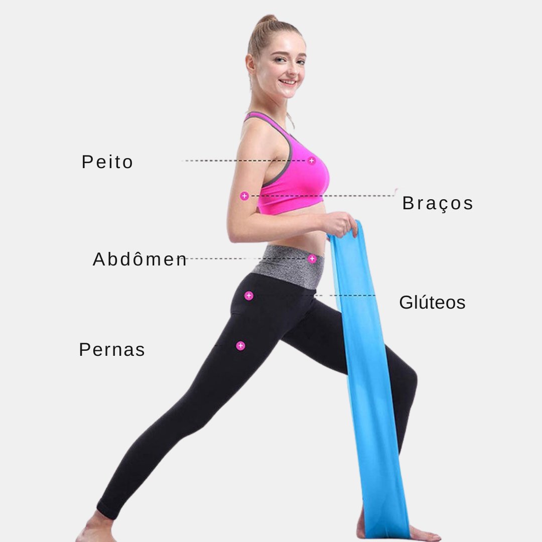Faixas de Resistência Yoga de borracha natural treino pilates fitness - Cuidarte Integral
