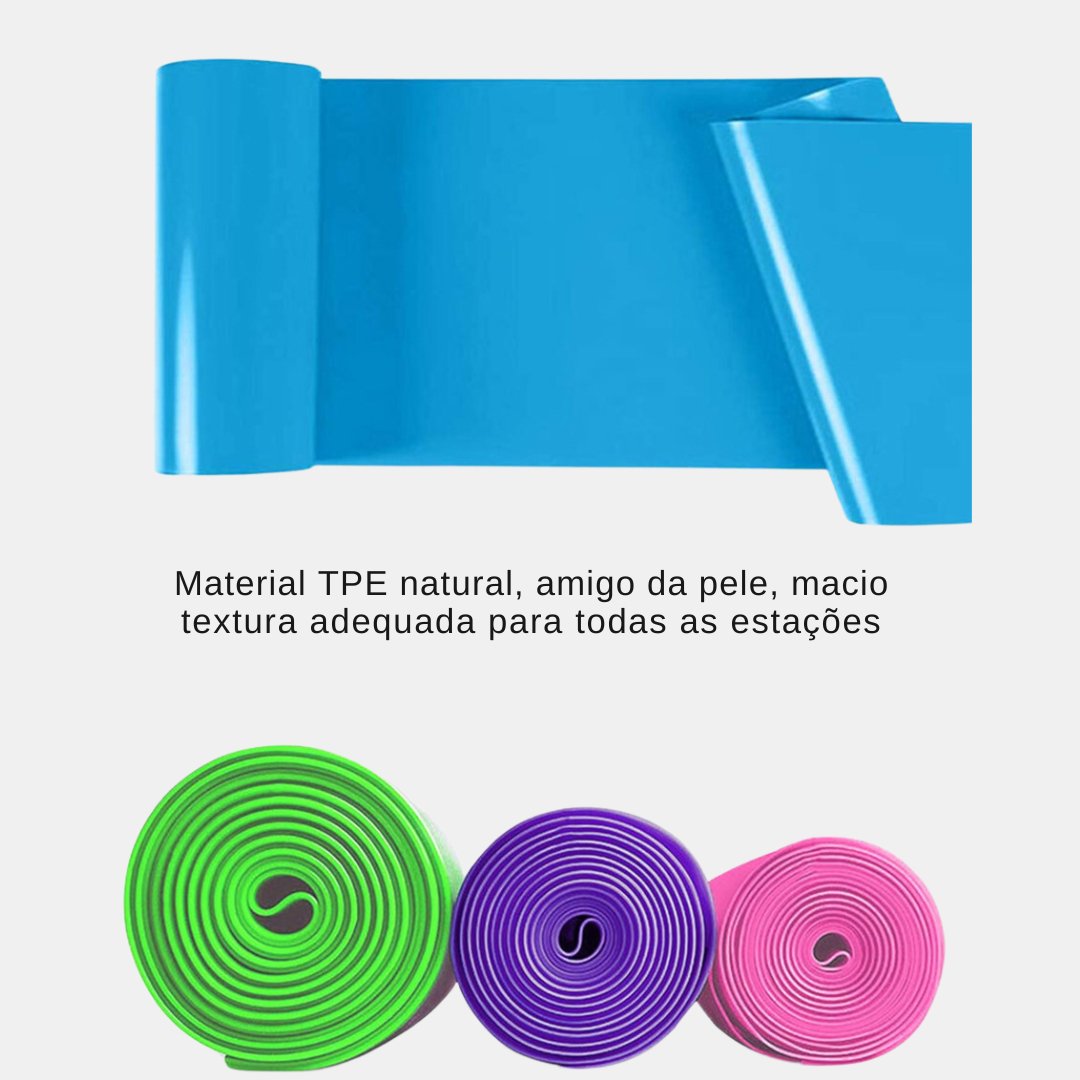 Faixas de Resistência Yoga de borracha natural treino pilates fitness - Cuidarte Integral
