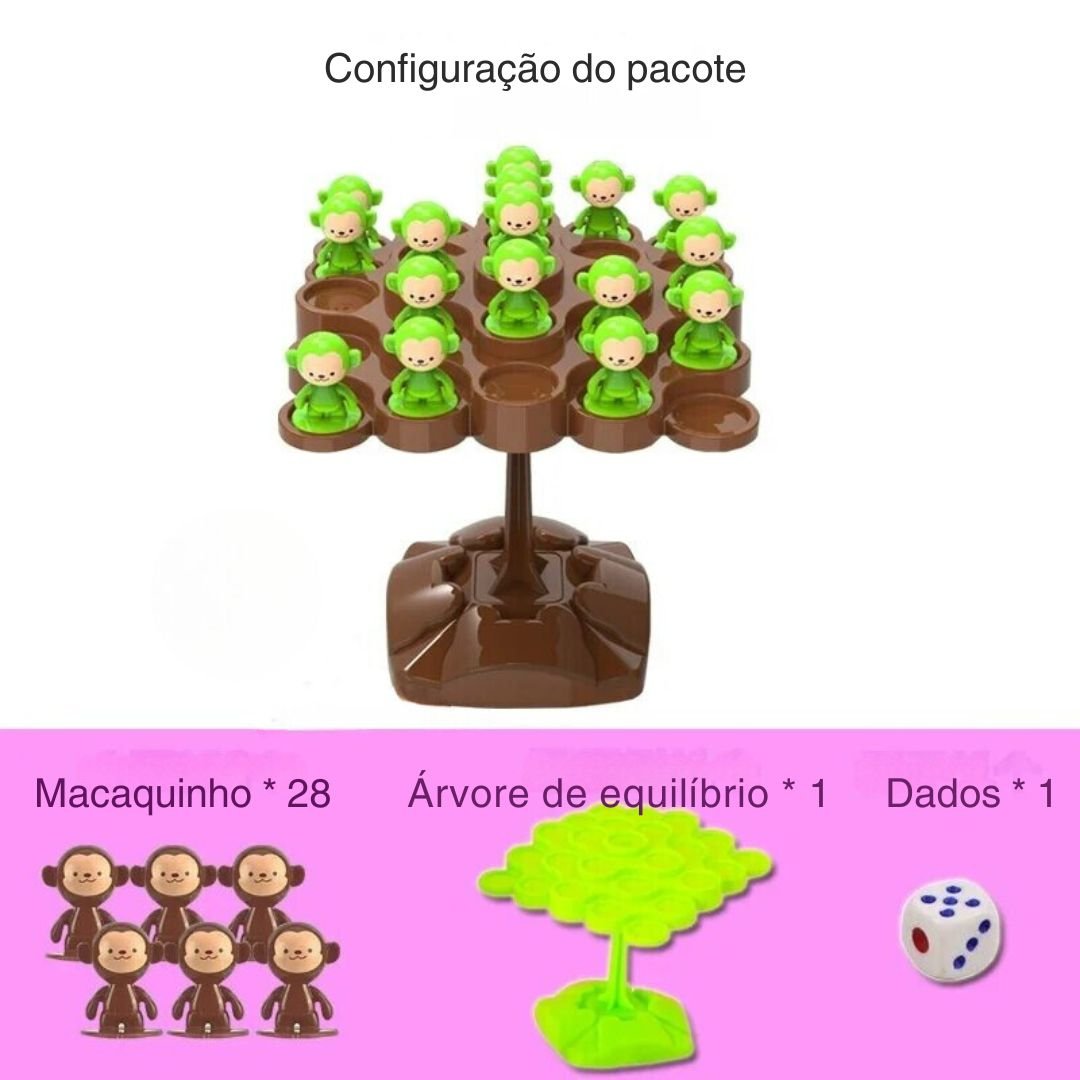 Jogo de Tabuleiro Interativo macaquinho do equilíbrio 3 - 6 anos - Cuidarte Integral