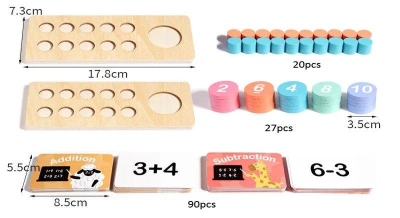 Jogo montessori decomposição matemática para crianças de 3 - 6 anos - Cuidarte Integral