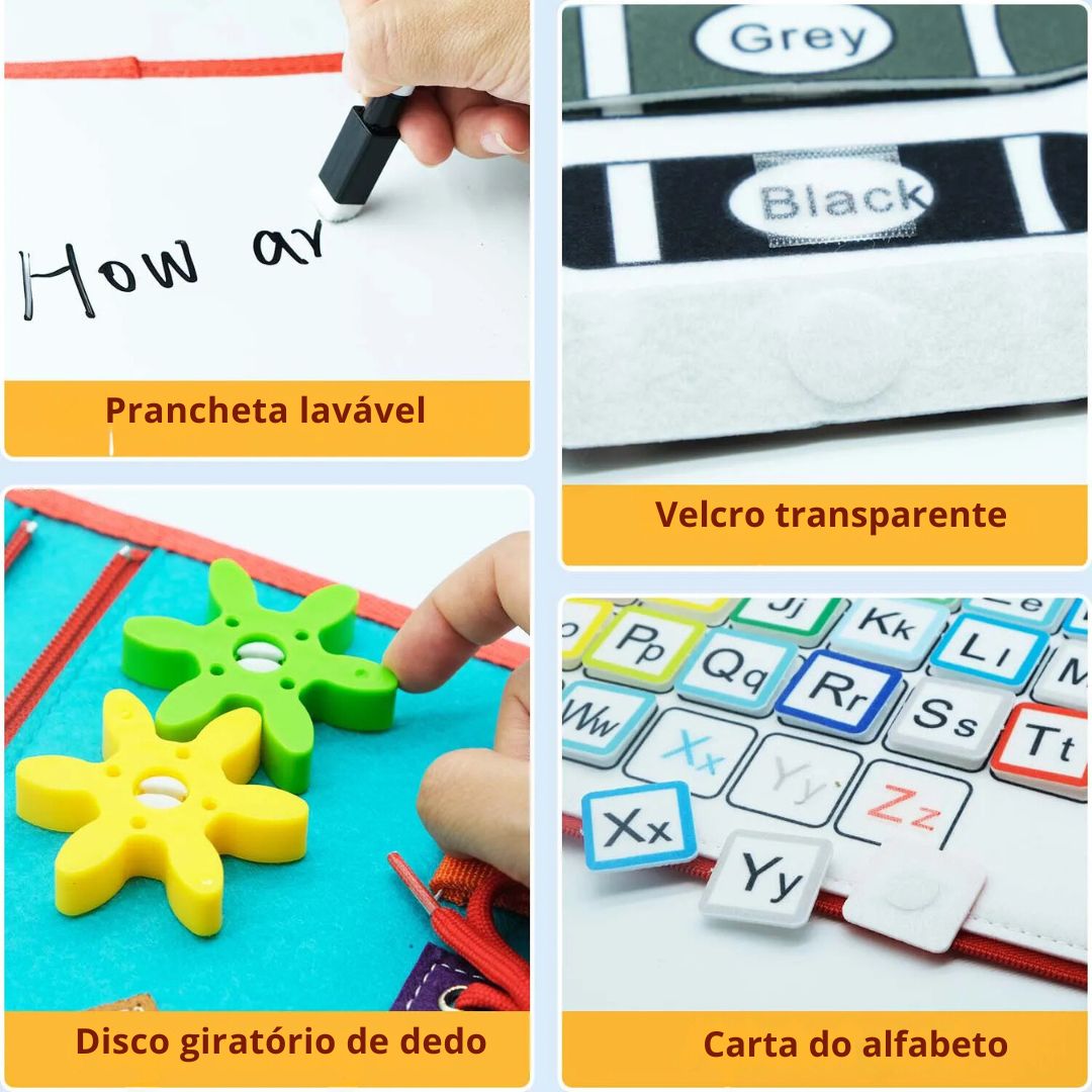 Kit brinquedo educativo sensorial montessori para viagens - 1 a 3 ANOS - Cuidarte Integral