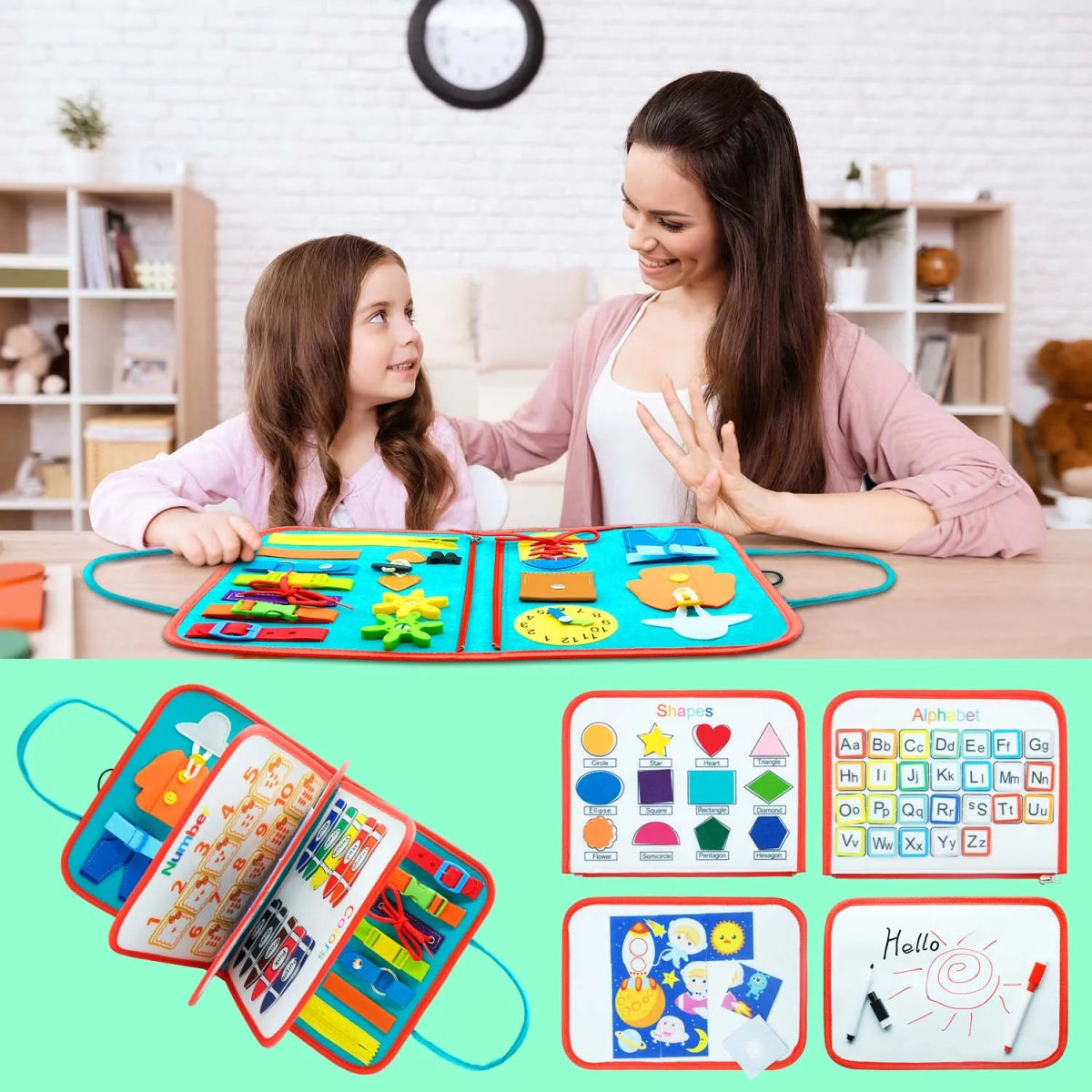 Kit brinquedo educativo sensorial montessori para viagens - 1 a 3 ANOS - Cuidarte Integral