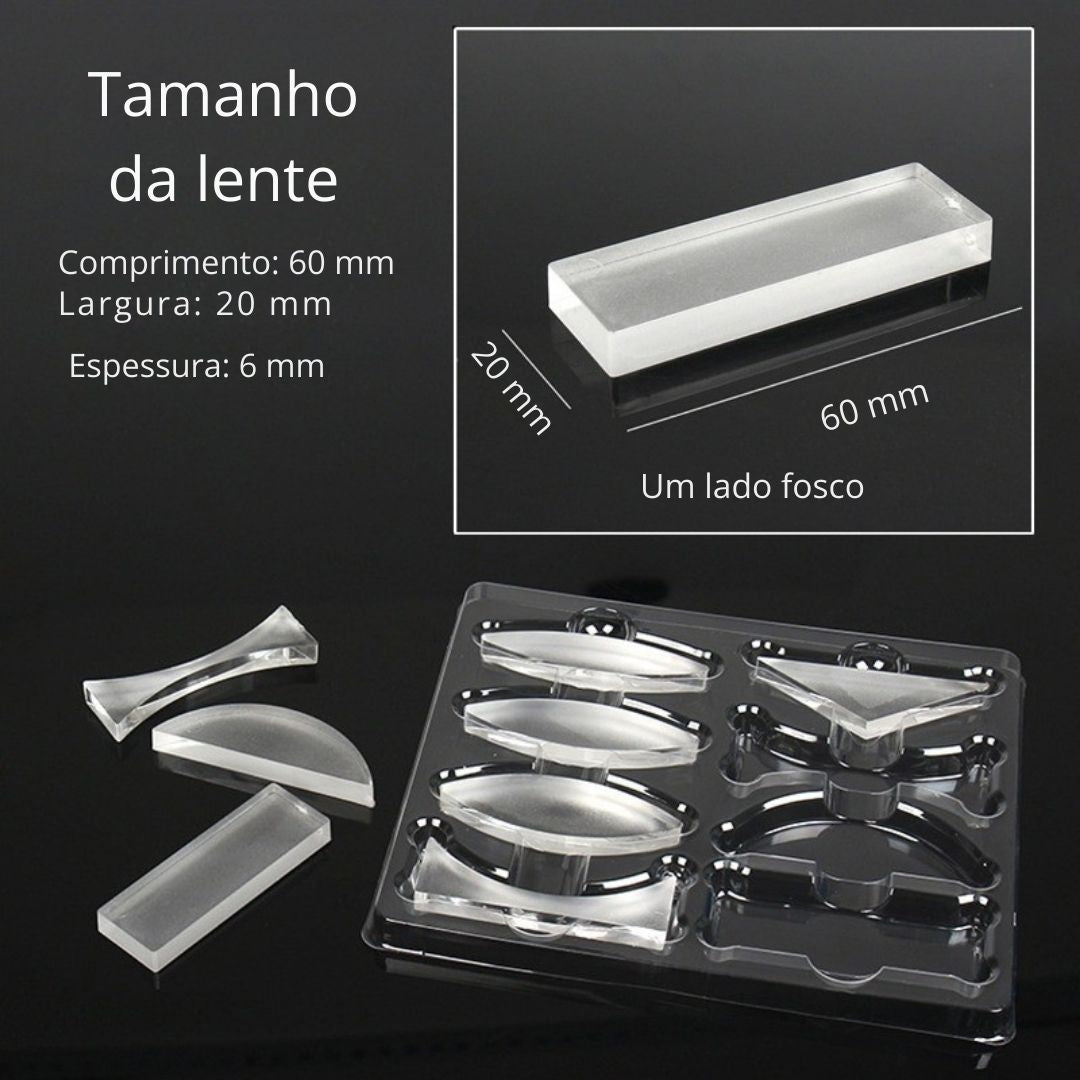 Kit Educacional de Óptica Geométrica – Experimentos de Refração e Reflexão da Luz para Ensino de Física - Cuidarte Integral