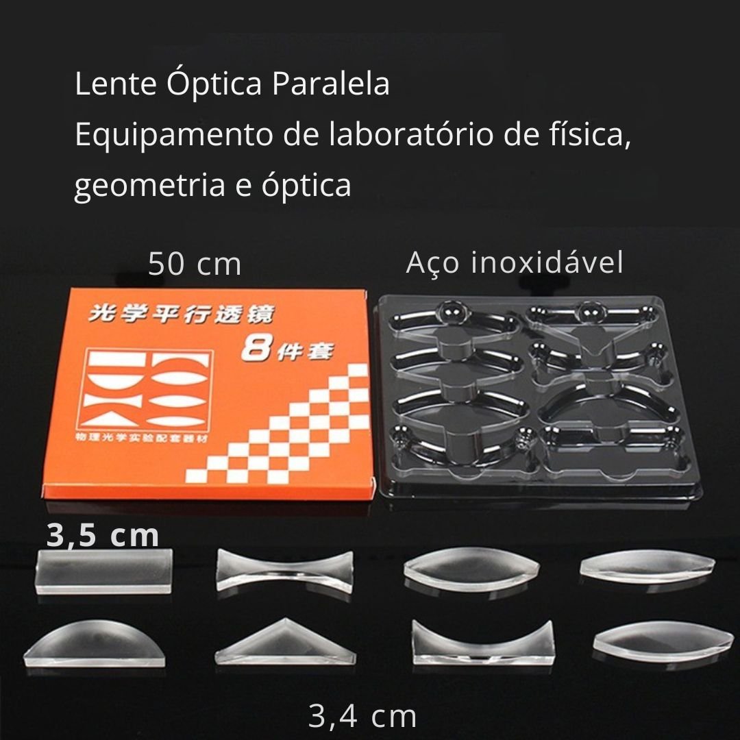 Kit Educacional de Óptica Geométrica – Experimentos de Refração e Reflexão da Luz para Ensino de Física - Cuidarte Integral