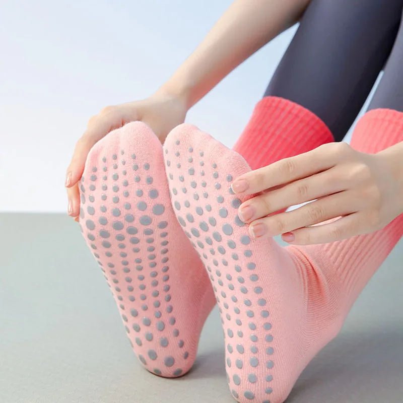 Meias esportivas femininas de algodão antiderrapante - Cuidarte Integral