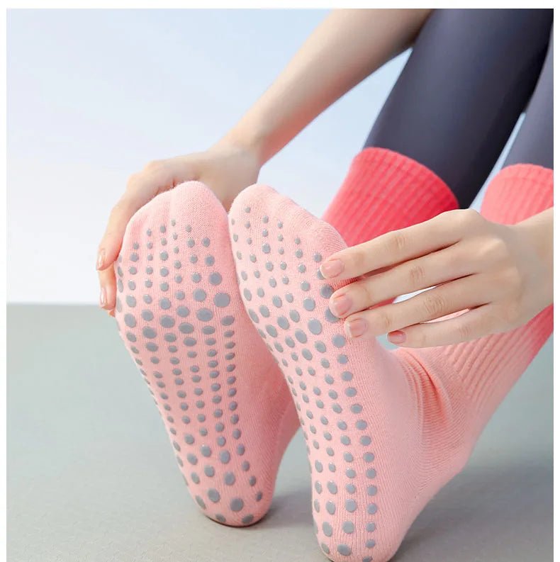 Meias esportivas femininas de algodão antiderrapante - Cuidarte Integral