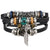 Pulseira masculina boho chic liga de zinco e couro - Cuidarte Integral