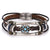 Pulseira masculina boho chic liga de zinco e couro - Cuidarte Integral