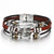 Pulseira masculina boho chic liga de zinco e couro - Cuidarte Integral