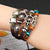 Pulseira masculina boho chic liga de zinco e couro - Cuidarte Integral