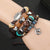 Pulseira masculina boho chic liga de zinco e couro - Cuidarte Integral
