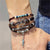 Pulseira masculina boho chic liga de zinco e couro - Cuidarte Integral