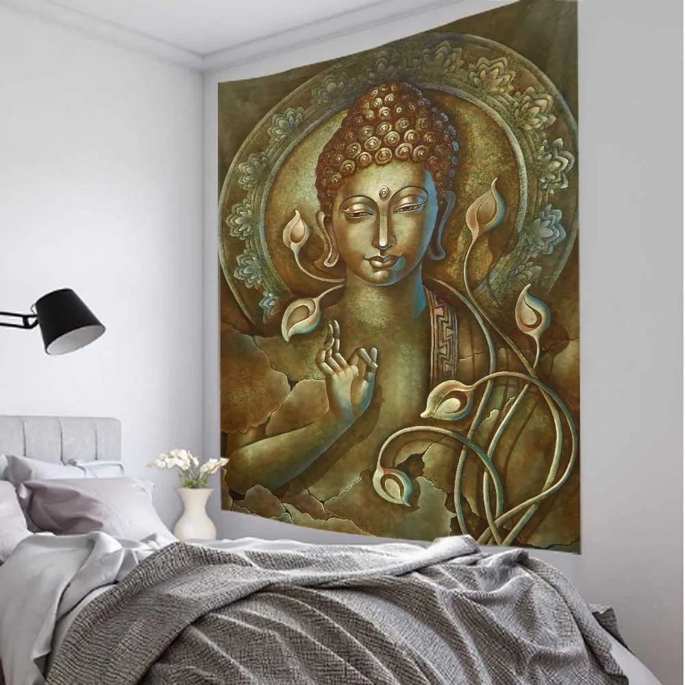 Tapeçaria indiana decorativa Buda meditativo - Cuidarte Integral