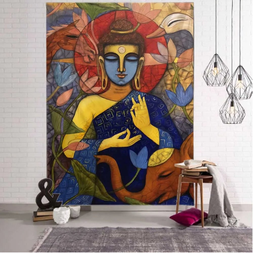 Tapeçaria indiana decorativa Buda meditativo - Cuidarte Integral