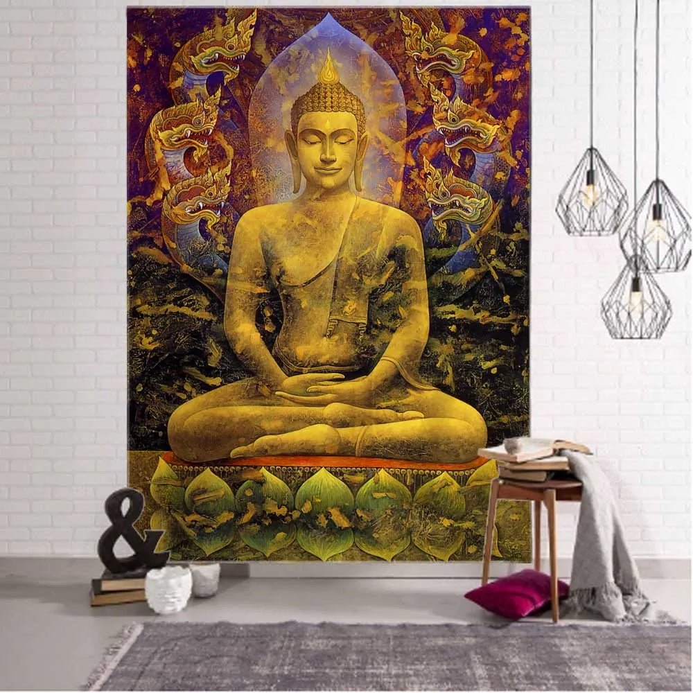 Tapeçaria indiana decorativa Buda meditativo - Cuidarte Integral